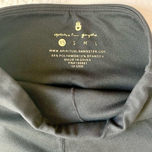 Spiritual Gangster Lotus Leggings black & gold print - Picture 7 of 16